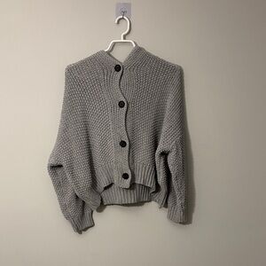 MISSLOOK Gray Button-Up Cardigan Sweater